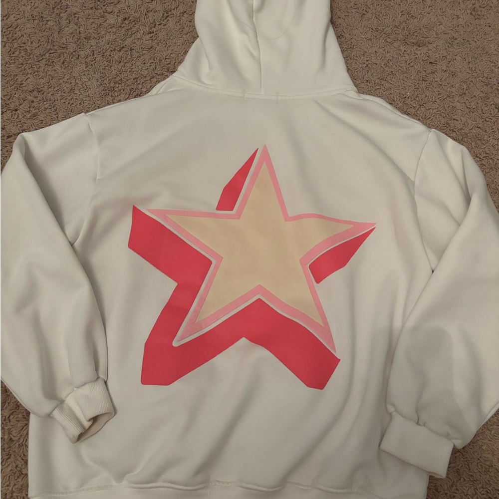 Aelfric Eden White Hoodie with Pink Accents - Picture 3 of 3